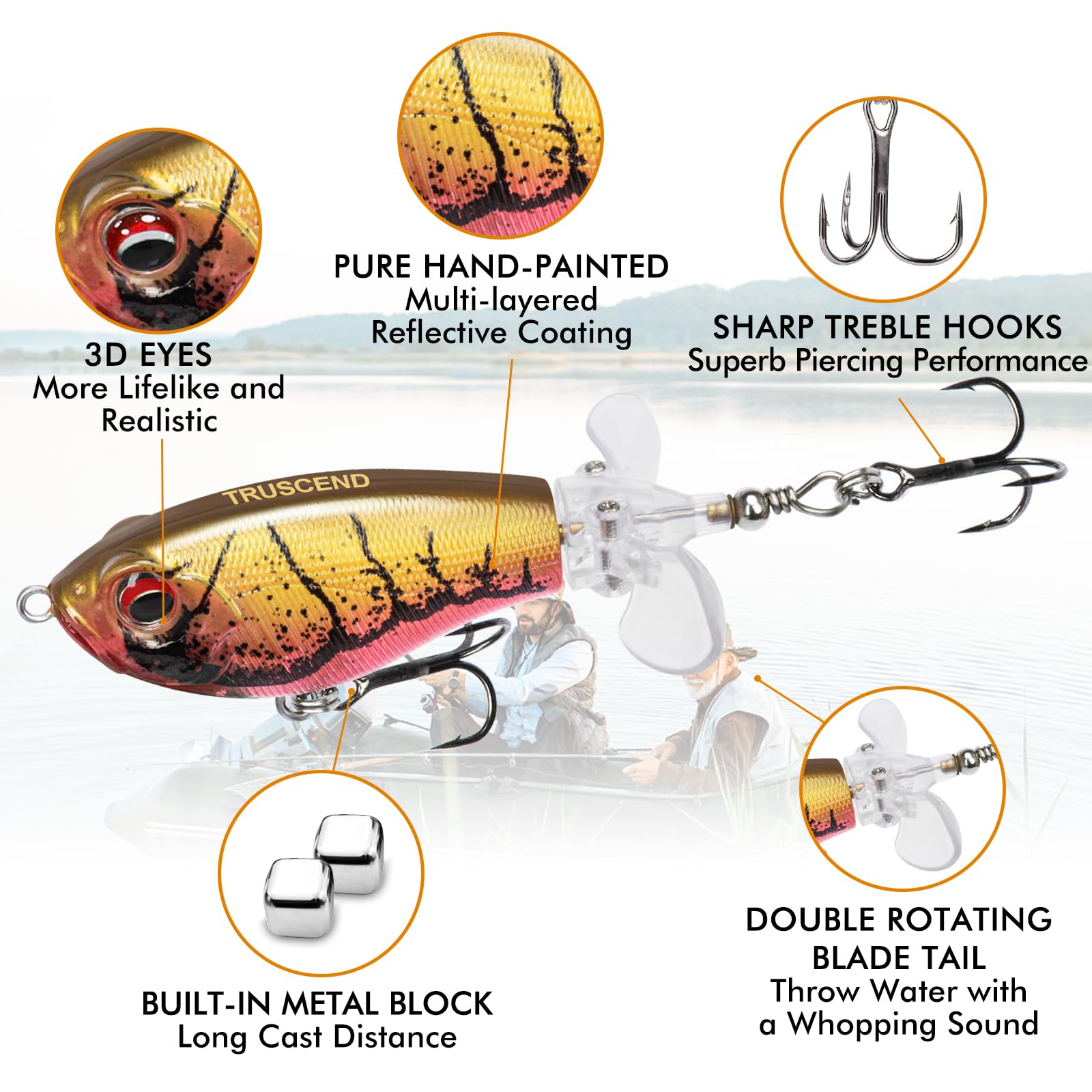 TRUSCEND Angelköder Kunstköder Fische Topwater Köder Angeln Set Hecht Zander Forellen Köder Swimbait Wobbler Langsam Sinkend Süßwasser