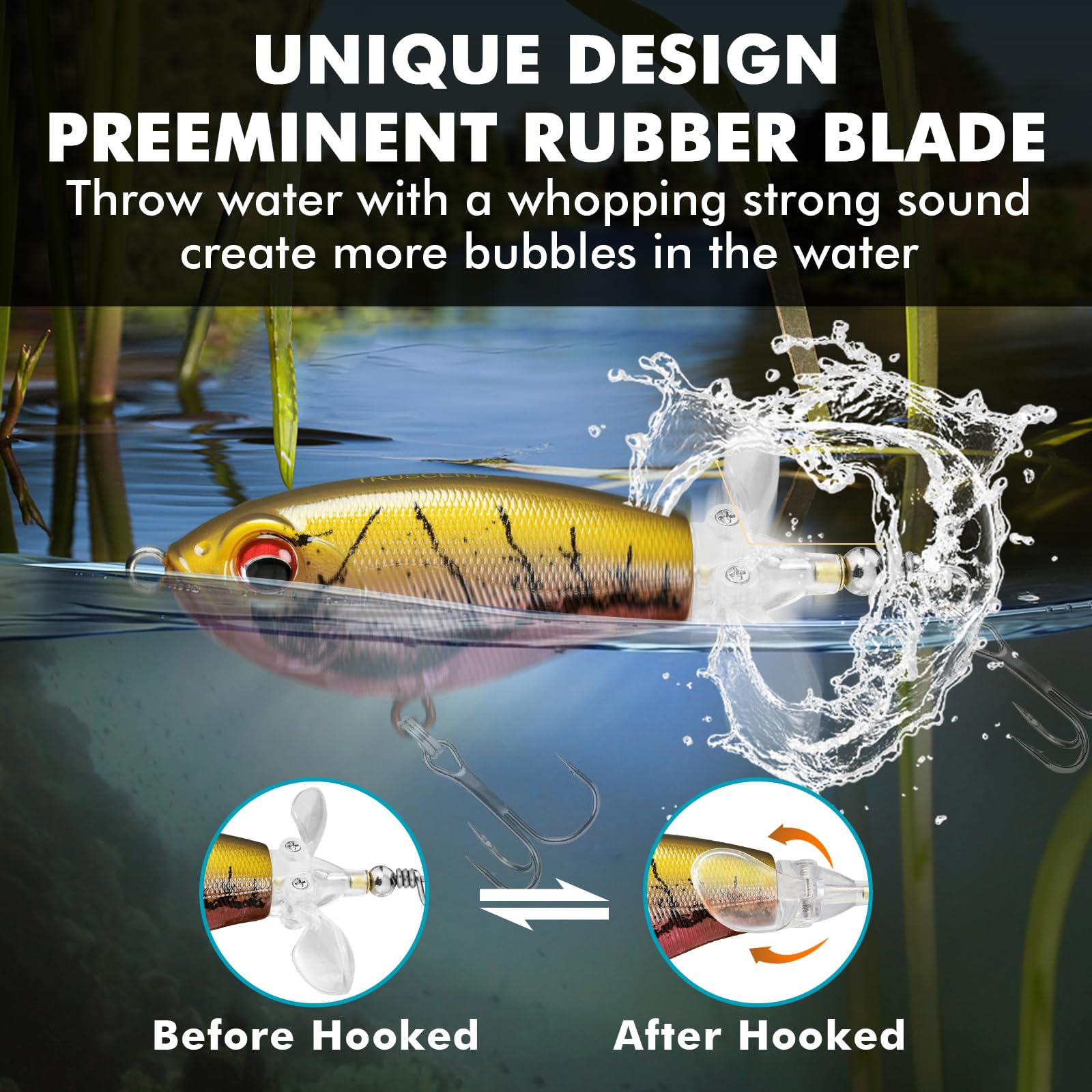 TRUSCEND Angelköder Kunstköder Fische Topwater Köder Angeln Set Hecht Zander Forellen Köder Swimbait Wobbler Langsam Sinkend Süßwasser