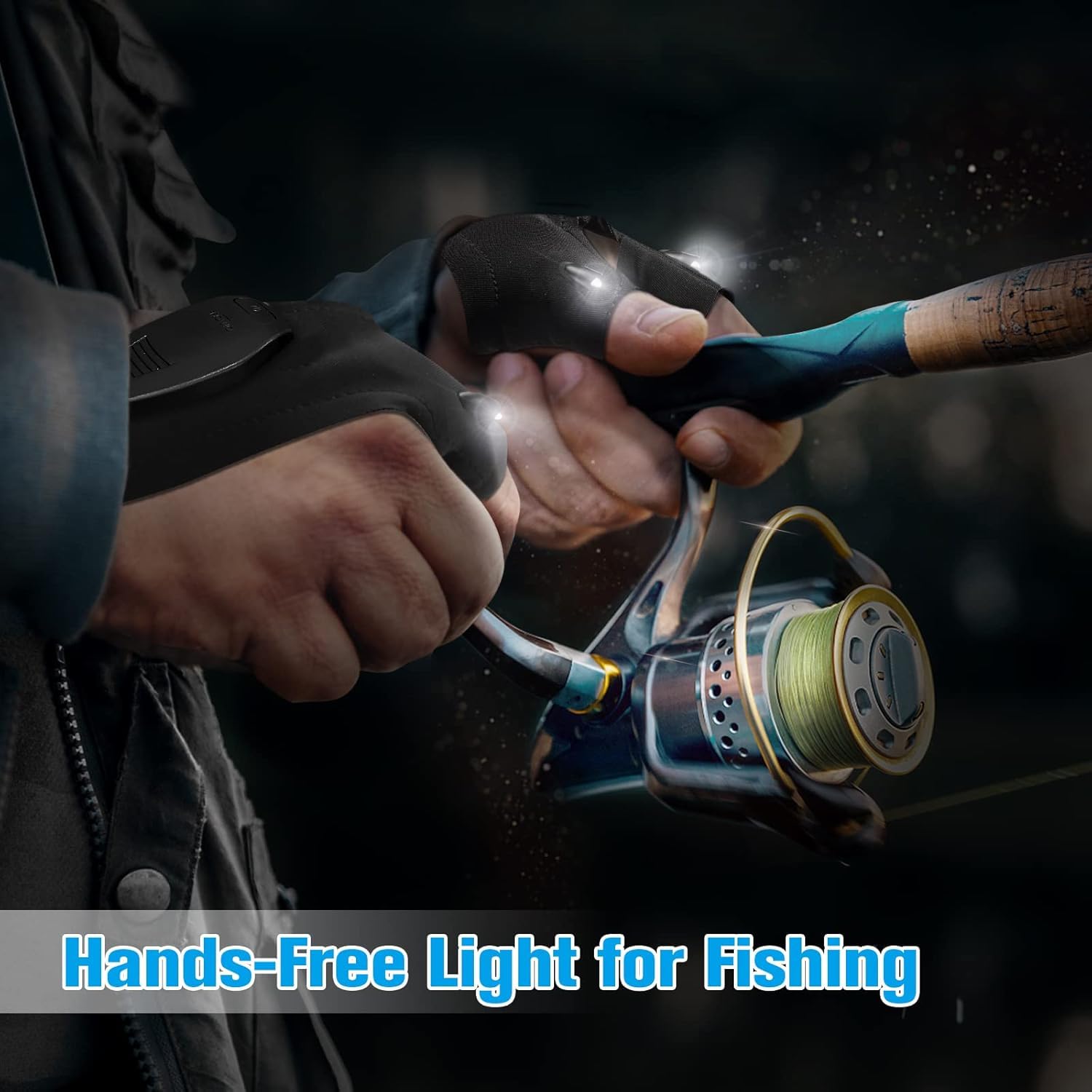 Hinshark Geschenke für Männer, Handschuhe mit Licht Angelzubehör, Männergeschenke, Geburtstagsgeschenk Gadgets für Männer Geschenke für Papa