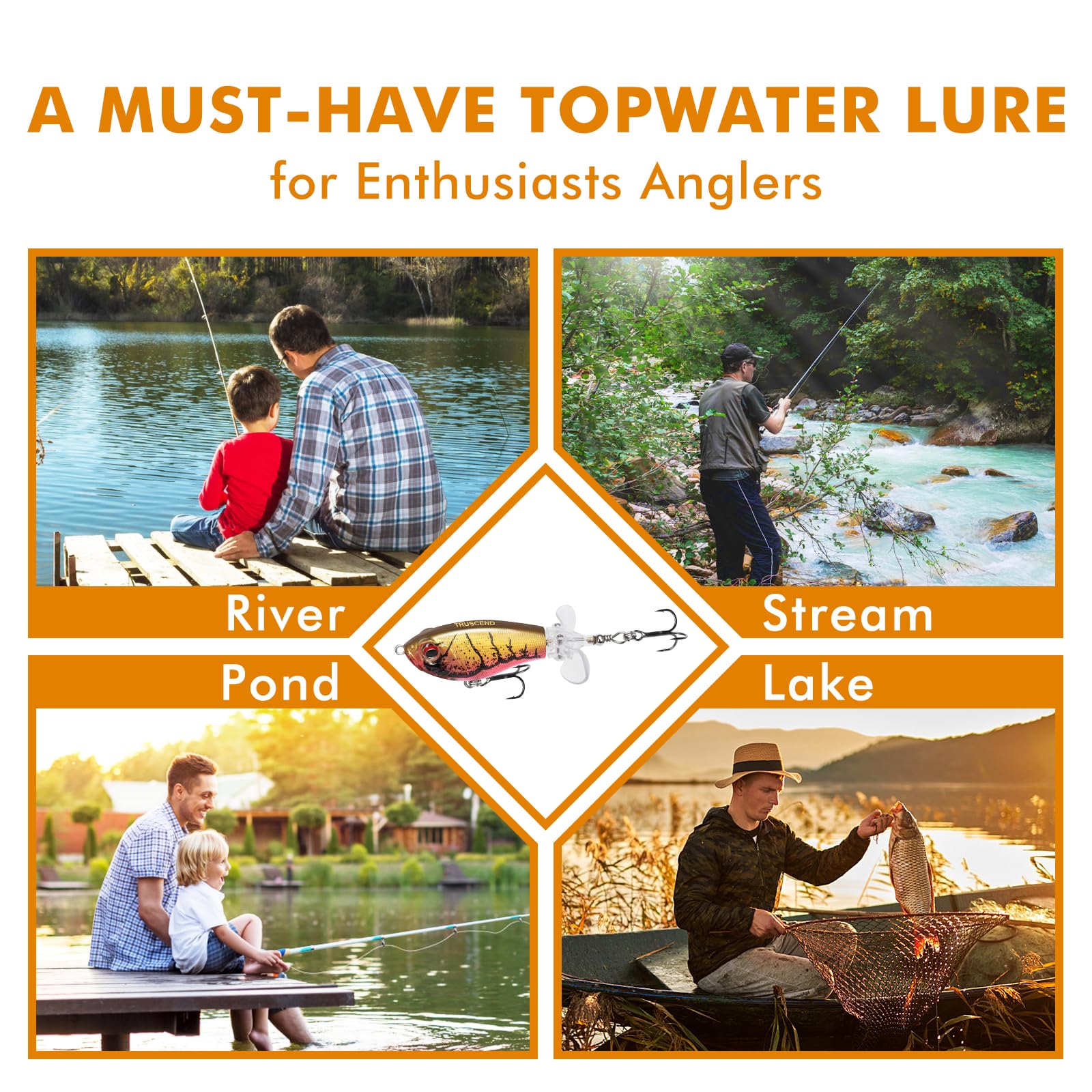 TRUSCEND Angelköder Kunstköder Fische Topwater Köder Angeln Set Hecht Zander Forellen Köder Swimbait Wobbler Langsam Sinkend Süßwasser