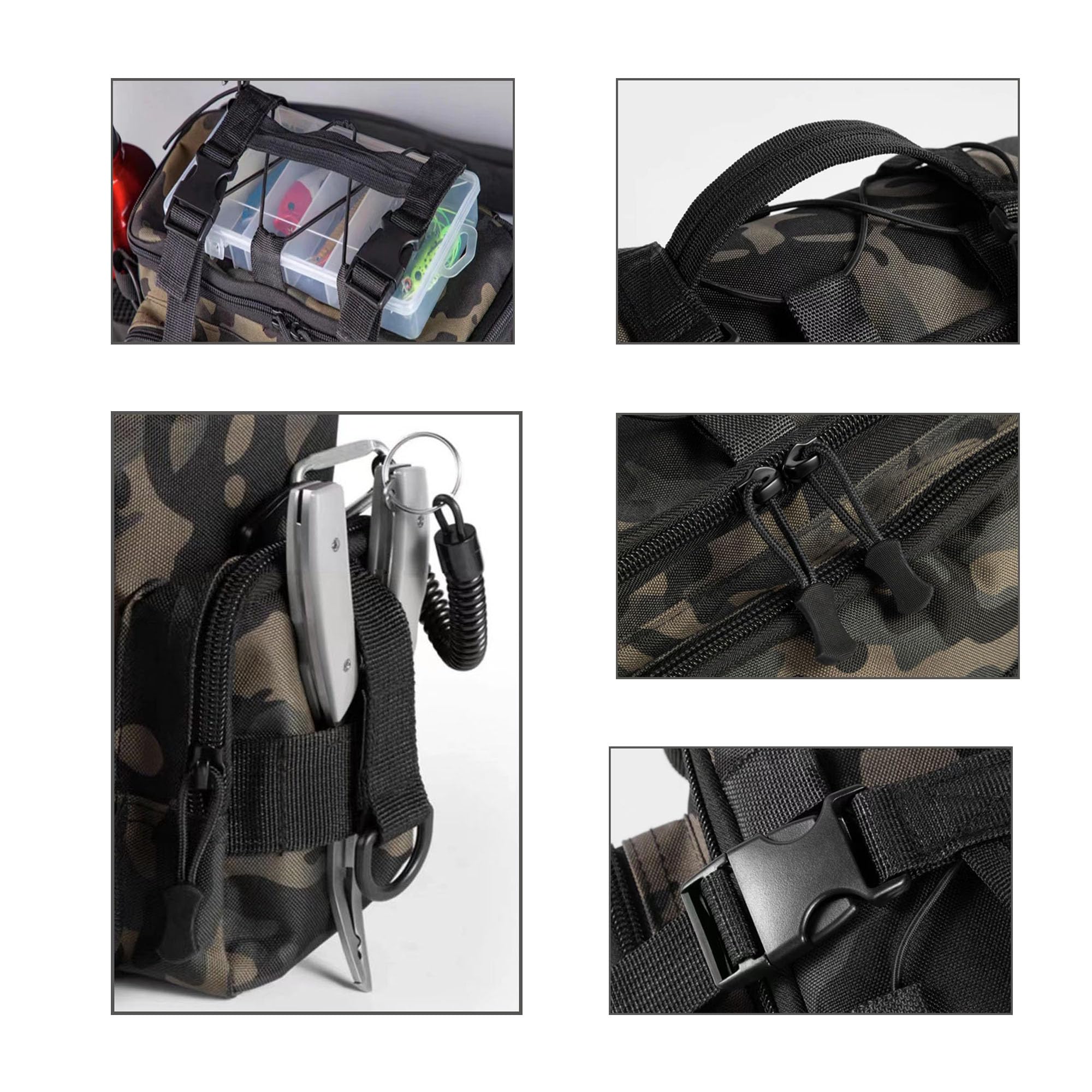 YUEMING Angeltasche, Fishing Angeltasche, Angelkoffer Forellen-Tasche Angeln mit gepolstertem Schultergurt und Tragegriffe Anglertasche